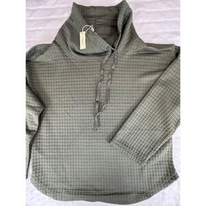 Max Studio Pullover Womens Large Waffle Knit Cowl‎ Neck Long Sleeve Top Sweater